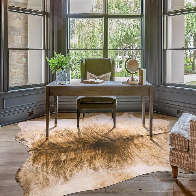 Amearea Faux Cow Hide Rug Large, Premium Western Home Decor Cow Print Rugs - Image 4