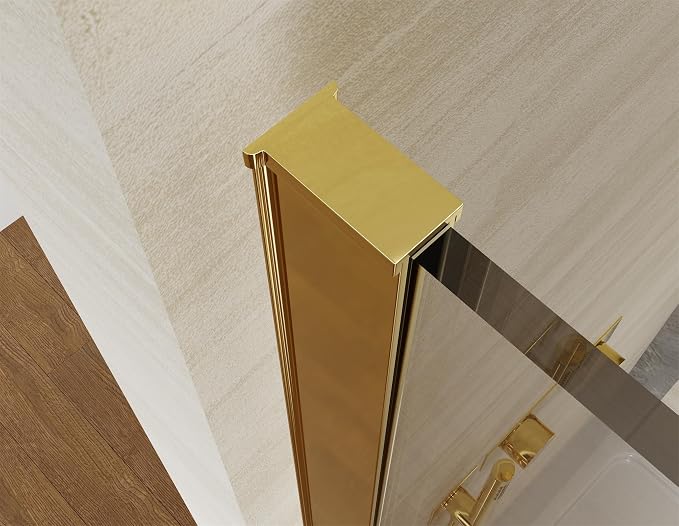 Shower Screen 36" x 76" Half Frameless Shower Wall Panel, Tempered Glass 3/8 - Image 9