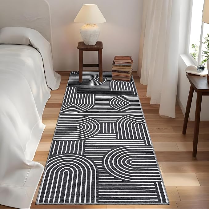 Modern Rug 2.5x8 Runners for Hallways, Abstract Kitchen Runner Rugs Non Slip - Image 2