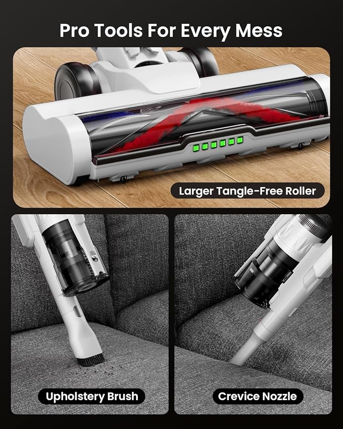 Cordless Vacuum Cleaner for Home, Upgraded 60Kpa Powerful Suction Pet Hair - Image 7