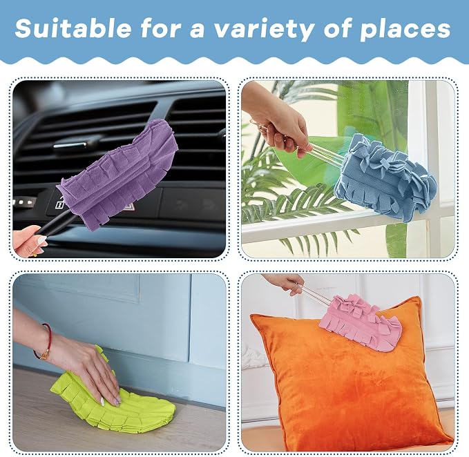 Zubebe 12 Pcs Duster Refill Reusable Fleece Duster Refills Feather Flat Dusters - Image 4