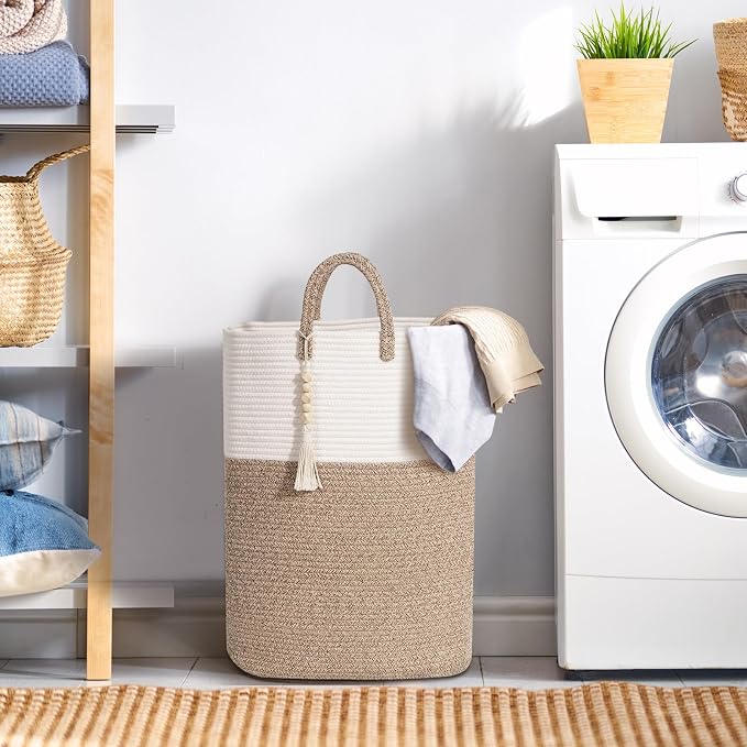 Woven Laundry Basket for Clothes, 80L Large Rectangle Laundry Hampers - Image 2
