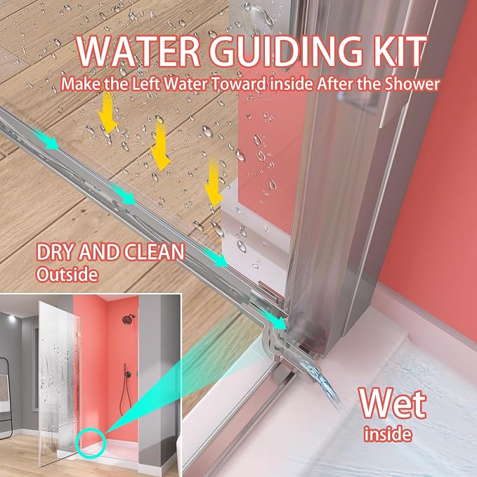 GETPRO Frameless Shower Door Pivot 30 in. W x 72 in. H Swing Single Small - Image 5
