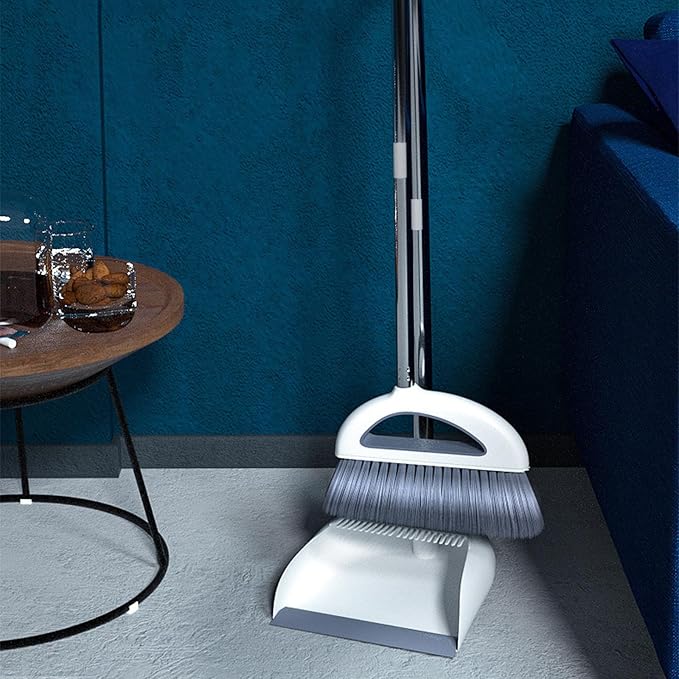 Broom and Dustpan Combo for Office, Broom and Dustpan Set for Home, Long Handle - Image 2