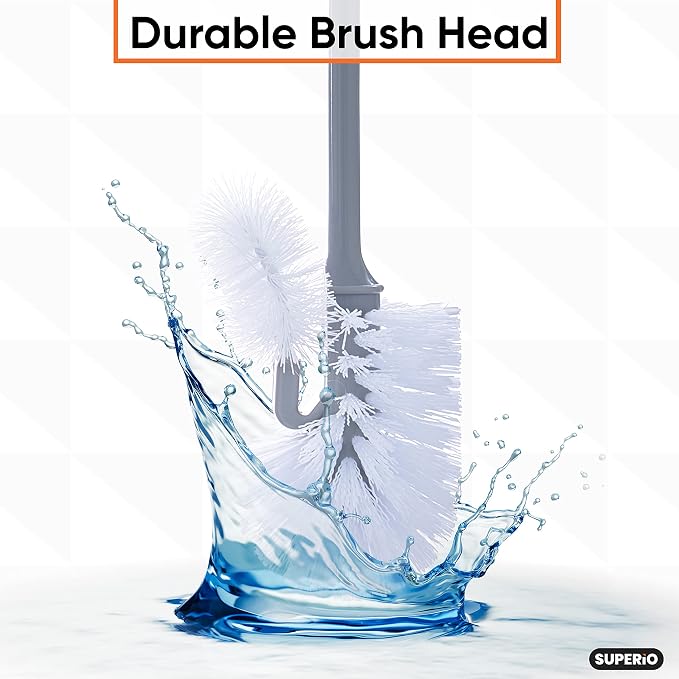 Superio Toilet Brush and Holder Toilet Scrubber Bowl Cleaner Brushes Wand - Image 4