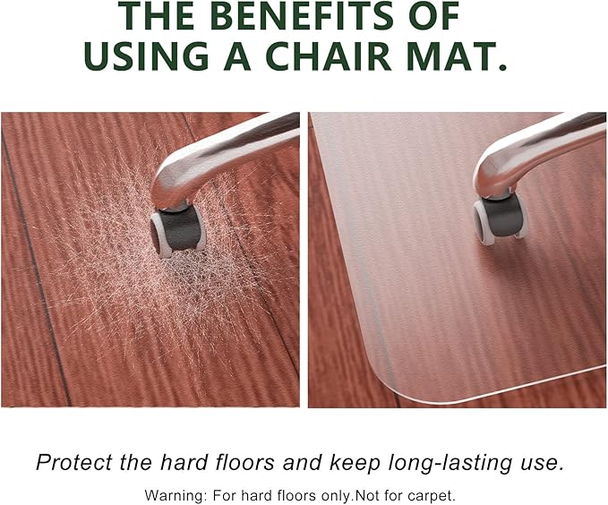 FuturHydro Office Chair Mat for Hardwood Floor, Plastic Rolling Chair Mat for - Image 4