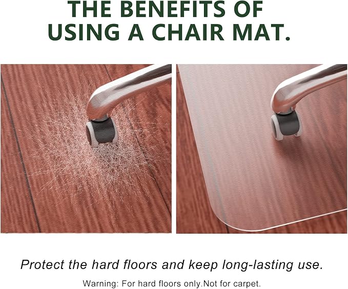 FuturHydro Chair Mat for Hardwood Floor, Easy Glide, Transparent Mats for Office - Image 4
