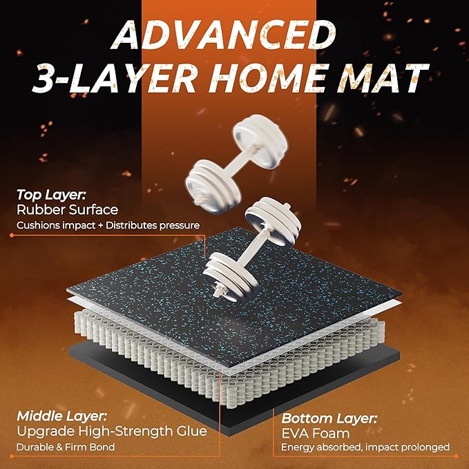PRAISUN 0.6" Thicker Gym Mat, 6 Tiles 24 Sq Ft Workout Mats, Interlocking Foam - Image 6