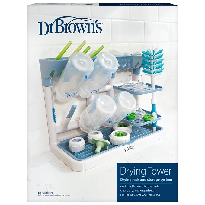 Dr. Brown's Drying Tower, Stand-Up Drying Rack, Countertop Baby Bottle Drying by DrBrowns