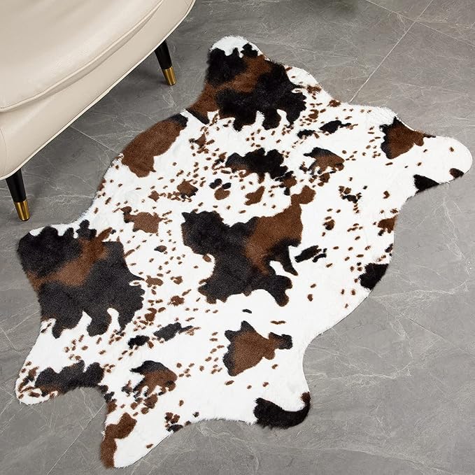 MACEVIA Cowhide Rug Cute Cow Print Rugs Western Decor - Image 3