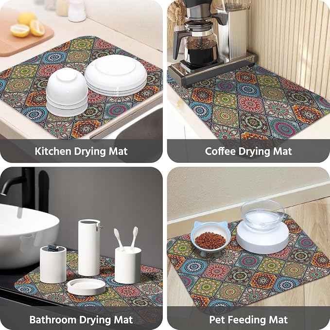 Dish Drying Mat for Kitchen Counter 18x24 Inch, Super Absorbent Dish Drainer Mat - Image 7