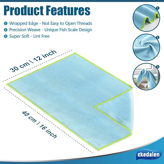 Microfiber Cleaning Cloth Lint Free Glass Cleaner Window Polishing Streak Free - Image 5