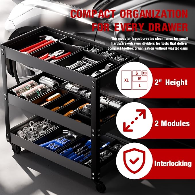16 PCS Small Parts Tool Box Organizer Trays, tool box trays organizer - Image 5