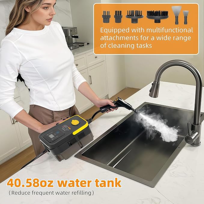 Handheld Pressurized Steam Cleaner， 6-Level Adjustable Handle 20s Heat-Up Big - Image 3