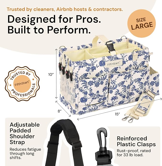 FifthStart Multiuse Large Blue Floral Diaper Caddy - Image 2