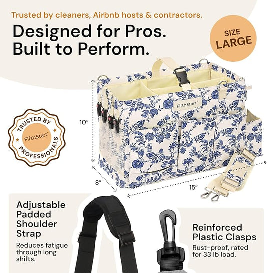 FifthStart Multiuse Large Blue Floral Diaper Caddy - Image 2
