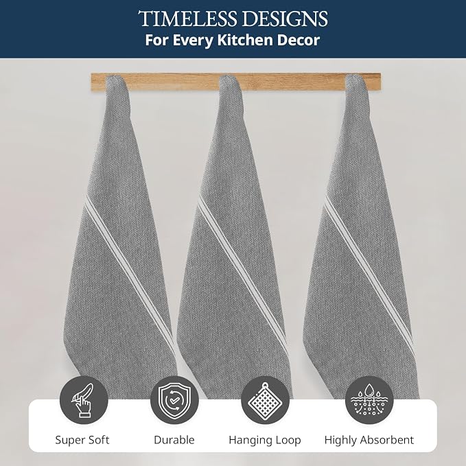 LANE LINEN 100% Cotton Kitchen Towels Set - Image 7