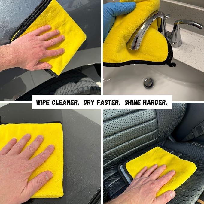 Deluxe Premium Microfiber Towels Ultra-Absorbent Soft Polishing Drying Cleaning - Image 3