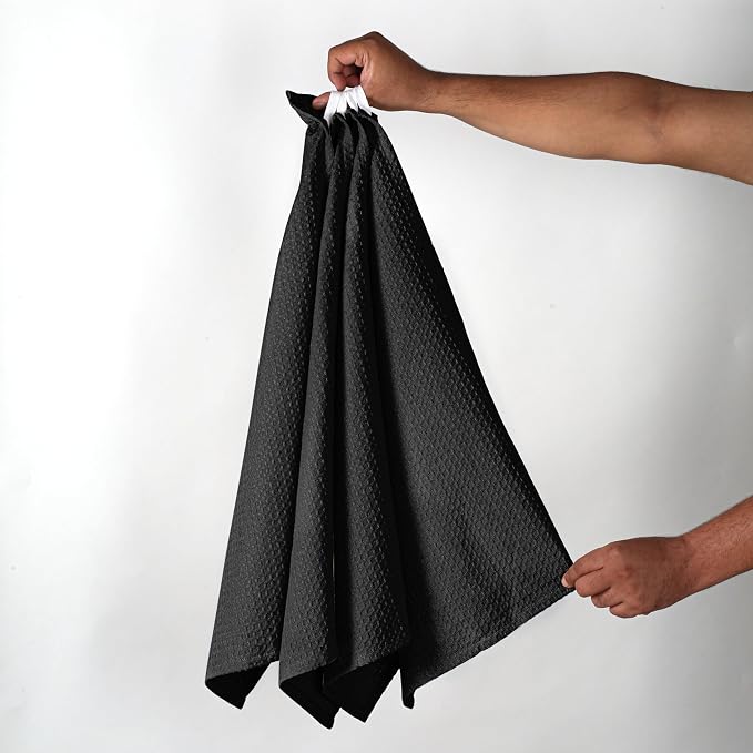 Black Waffle Kitchen Towels, 16x26 Inches, and Durable, Quick Drying, Machine - Image 6
