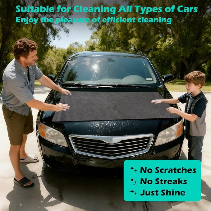 XANGNIER 4 Pack Car Drying Towel, Extra Large Microfiber Towels - Image 2
