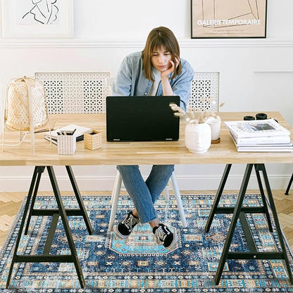 Office Chair Mat for Hardwood Floor, 60"x45" Easy Glide Computer Desk Mat Protector for Rolling Chair Under Desk Rug Nonslip Backing, Machine Wash, (Modern)