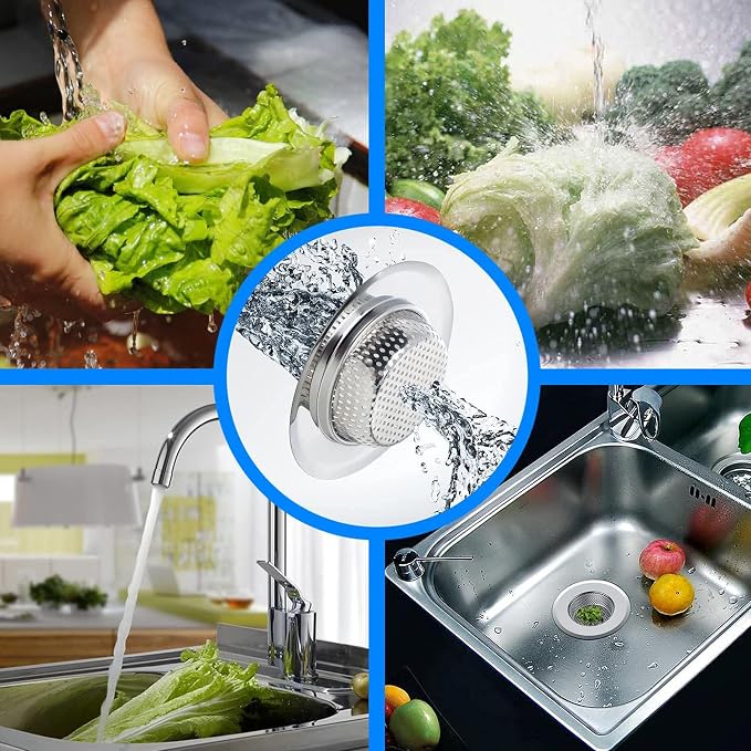 2-Pack Kitchen & Bathroom Sink Drain Strainers I 4.5 Inch Bathroom Drain Hair - Image 4