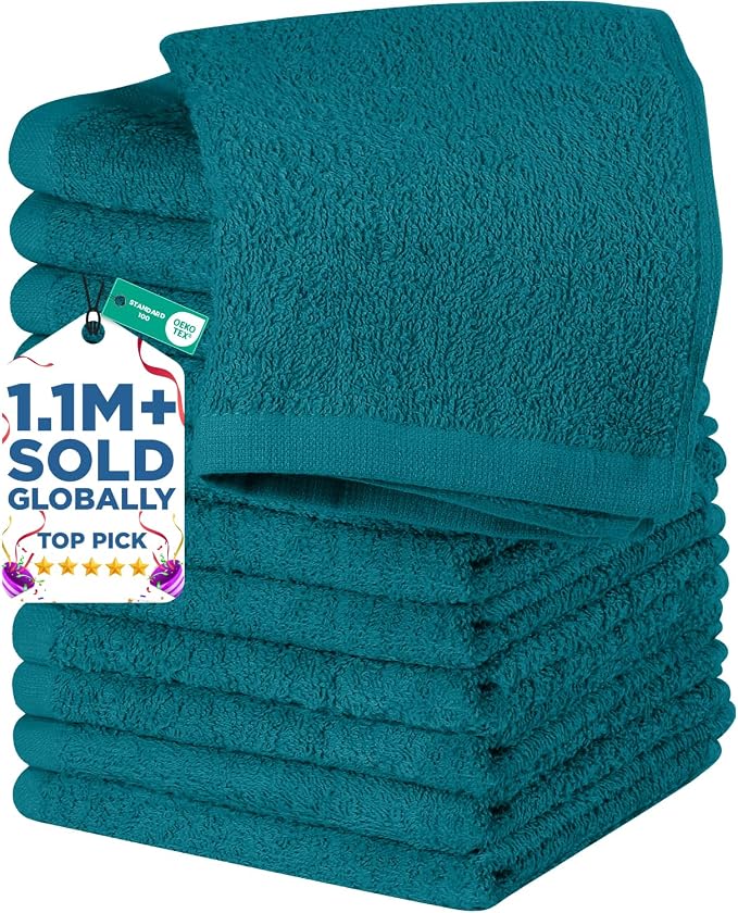DAN RIVER 12 Pack Wash Cloths for Showering by DanRiver