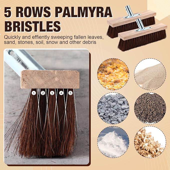 Vesici 6 Pcs Scrub Deck Brush Broom Heads Heavy Duty 10.6 x 2.4 Inch - Image 3