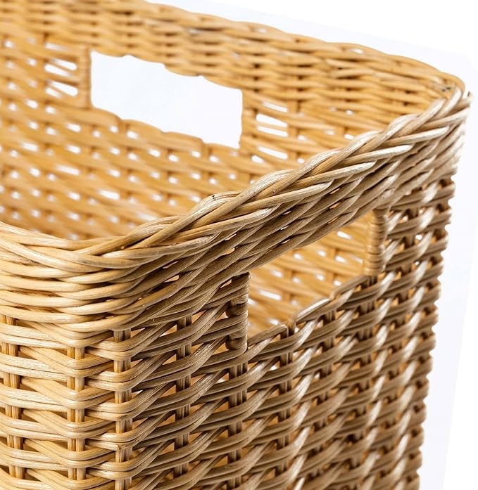 The Basket Lady Tall Rectangular Wicker Storage Basket, 16.5 in L x 10.5 in W x - Image 5