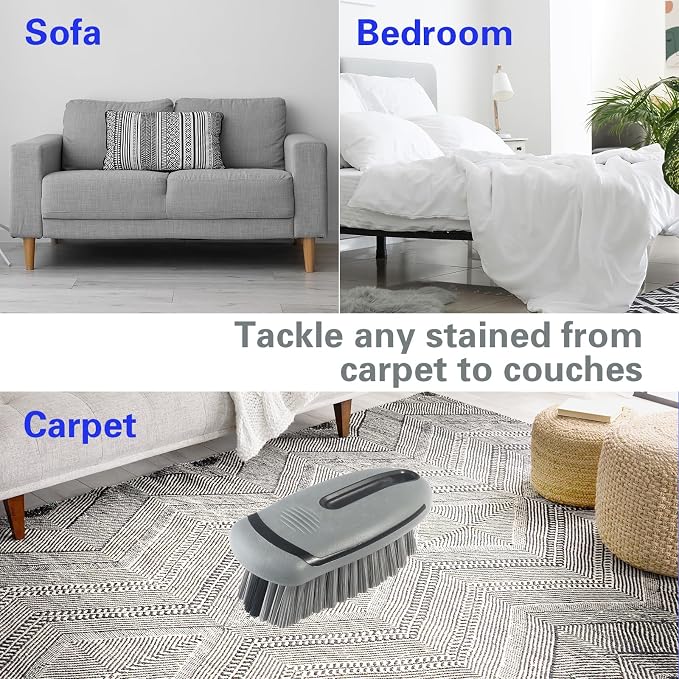Carpet and Upholstery Cleaning Brush, Carpet Scrubber Stiff Bristle Detailing - Image 5