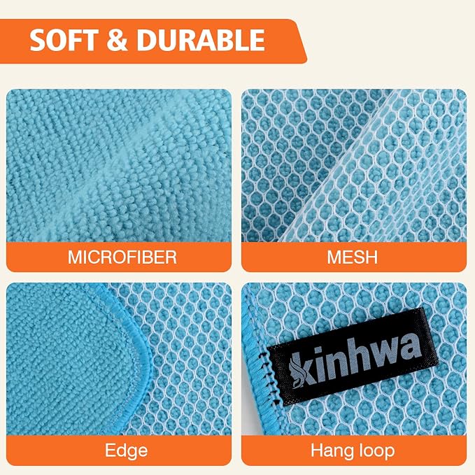 KinHwa Kitchen Washcloths for Dishes Absorbent Microfiber Dish Cloths Quick Dry - Image 8
