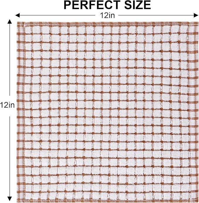 Kitinjoy Cotton 8 Pack Terry Kitchen Dish Cloths, 12 x 12 Inches Super Soft and - Image 6