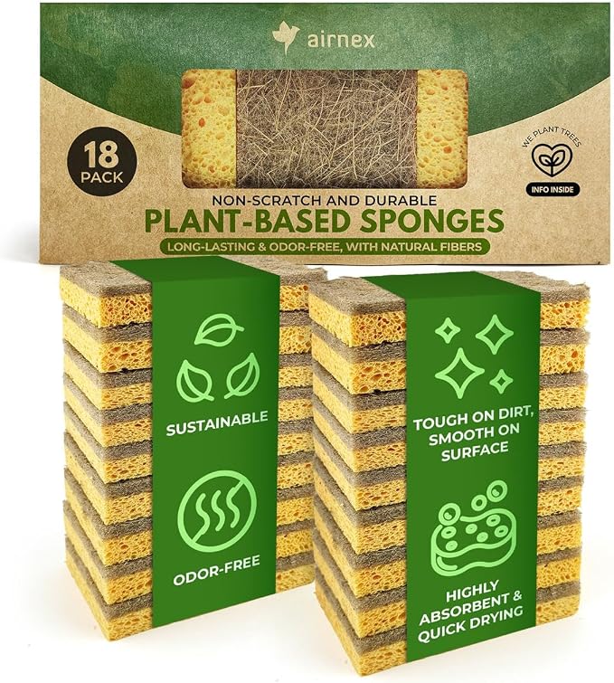 Natural Kitchen Sponges Pack of 18 by Airnex