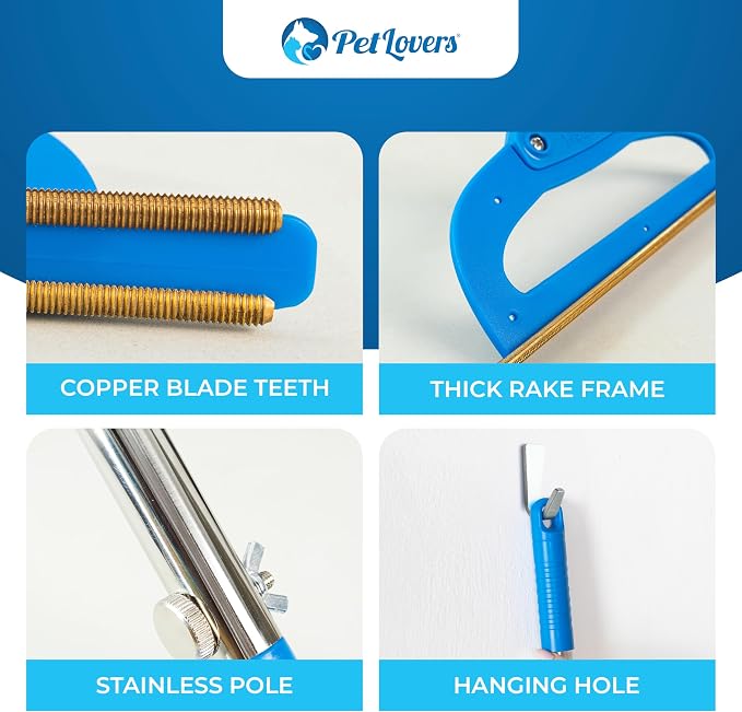 PetLovers EzLint Mega 52" Carpet Rake & Pet Hair Removal Tool – Dog & Cat Hair - Image 6