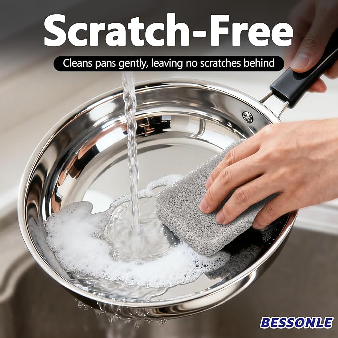 8 Pack Silicone Scrubbing Sponges, Heavy-Duty, Non-Scratch Kitchen Sponges - Image 3
