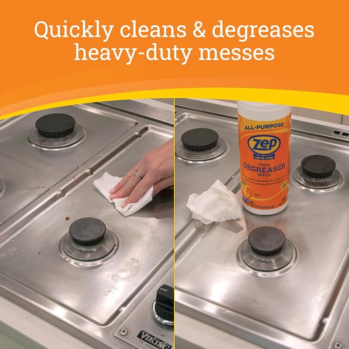 Zep Home Pro Citrus Degreaser Wipes 50 count- R59012 - Image 4