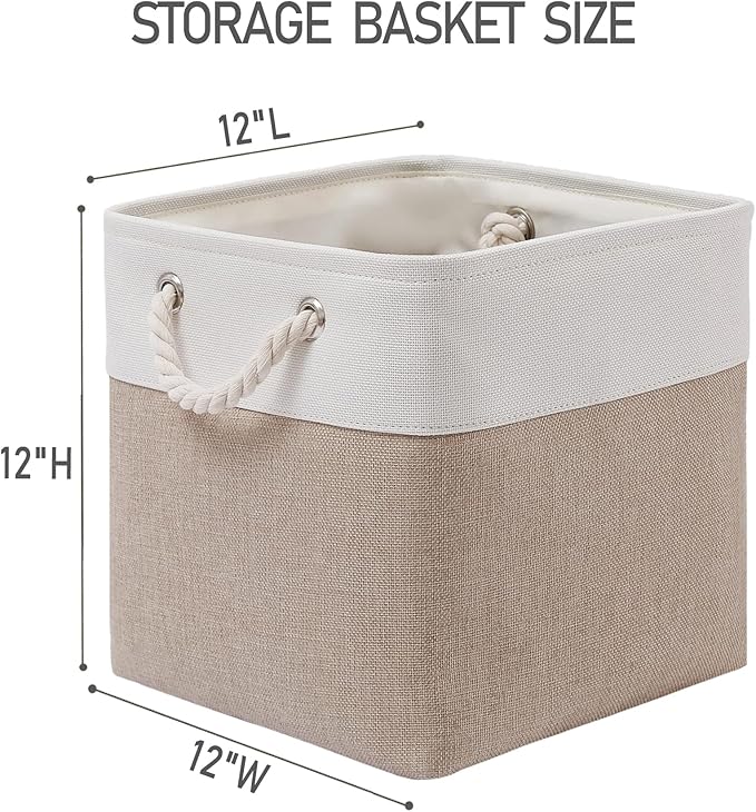 12 x 12 Inch Cube Storage Bins, 6 Pack Large Collapsible Fabric Storage Bin - Image 4