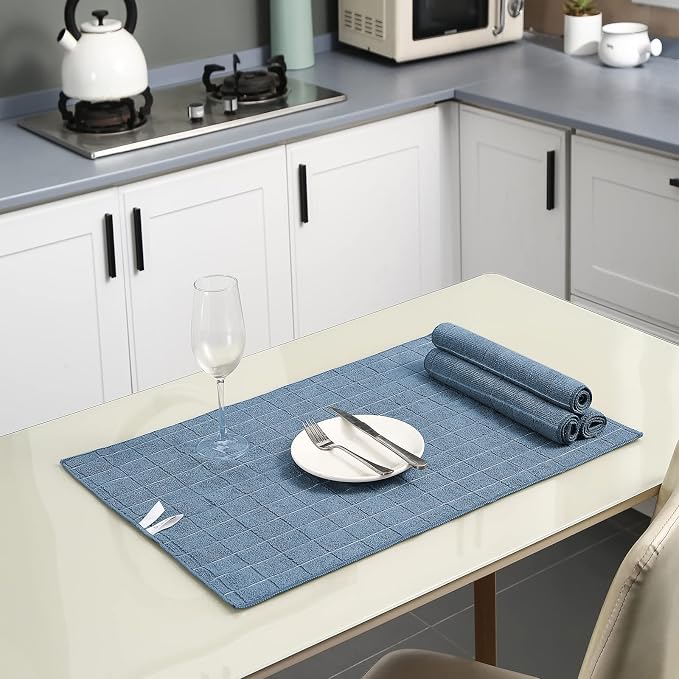 Microfiber Kitchen Towels and Dishcloths Set, 26 X 18 Inch and 12 X 12 Inch - Image 5