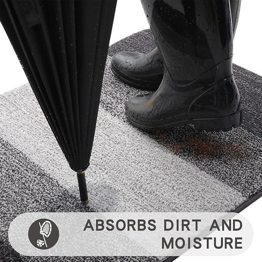 Kitinjoy Indoor Outdoor Door Mat, 40x32 Non-Slip Absorbent Dirt Trapper - Image 2