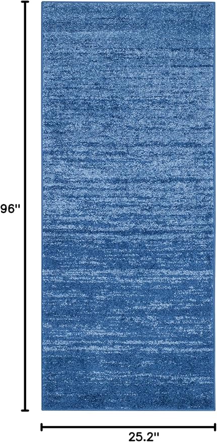 SAFAVIEH Adirondack Collection Runner Rug - 2'1" x 8', Light Blue & Dark Blue, Modern Ombre Design, Non Shedding & Easy to Clean, Ideal for Hallway, Foyer, Kitchen, Entryway, Bedroom (ADR113F)