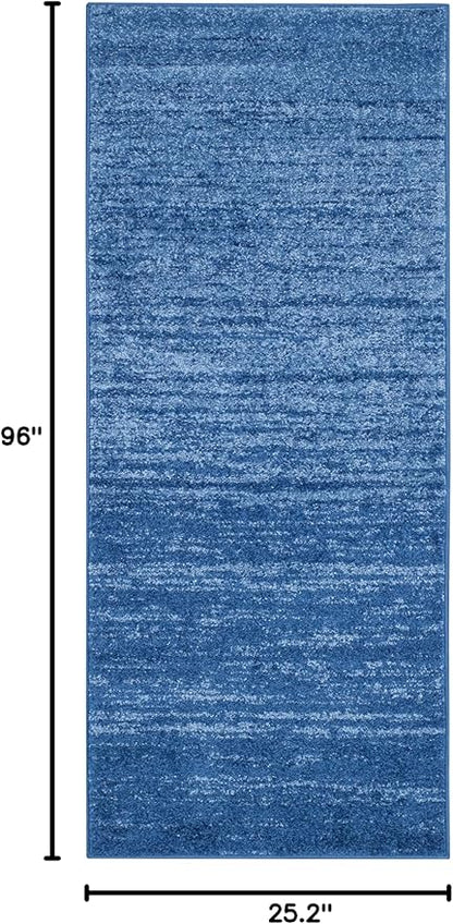 SAFAVIEH Adirondack Collection Runner Rug - 2'1" x 8', Light Blue & Dark Blue, Modern Ombre Design, Non Shedding & Easy to Clean, Ideal for Hallway, Foyer, Kitchen, Entryway, Bedroom (ADR113F)