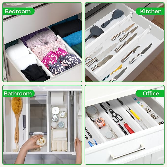 Bamboo Drawer Dividers Organizer - Image 5