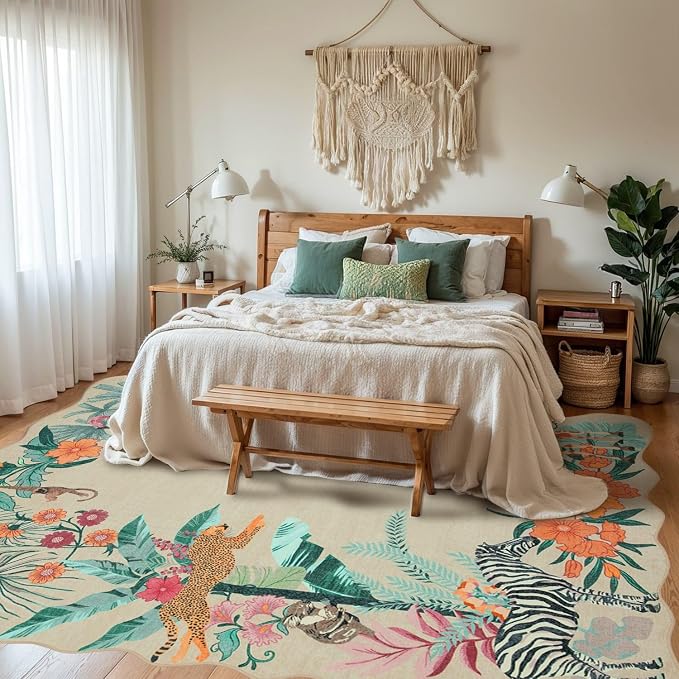 Area Rugs 5x7 for Living Room Bedroom, Animal Washable Rug, - Image 3