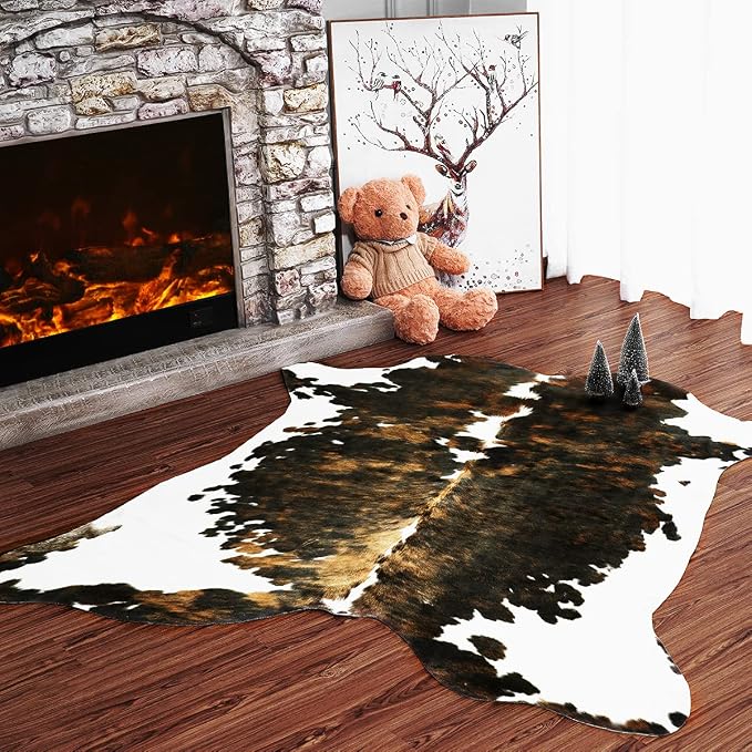 Amearea Faux Cow Hide Rug 3.2x2.3 Feet, Premium Western Home Decor Cow Print - Image 6