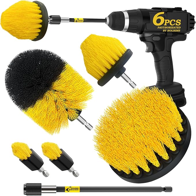 Holikme 6Pack Drill Brush ，Extended Long Attachment Set All Purpose by Holikme