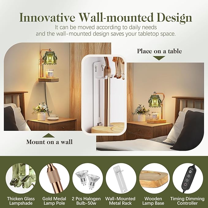 Candle Warmer Lamp with Timer Dimmer, Modern Wax Warmer - Image 4