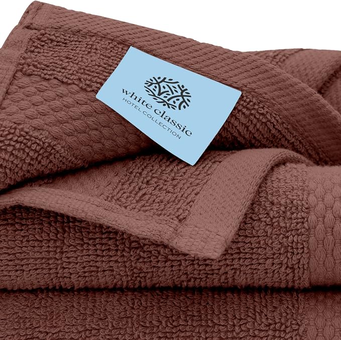 White Classic Luxury Cotton Washcloths 13x13 Inch - Image 5