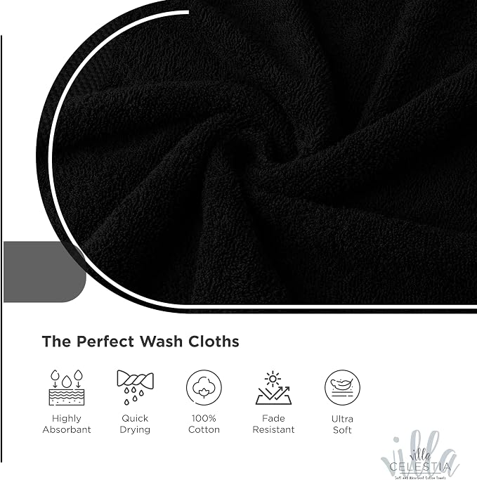 100% Cotton Wash Cloth for face & Body Set of 12, Sustainable, Highly Absorbent - Image 3