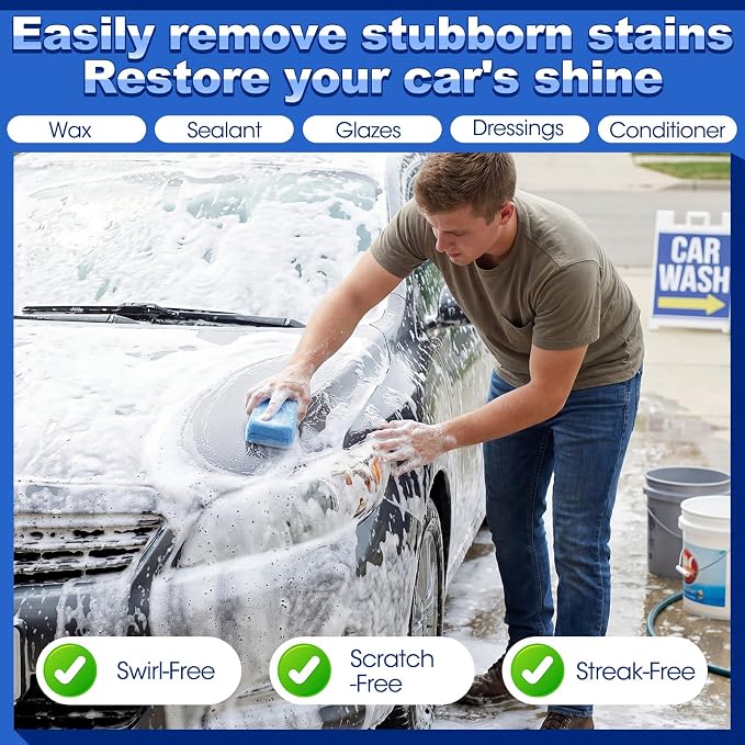24 Pcs Microfiber Applicator Pad Kit Include Non Scratch Car Wash Sponge and - Image 5