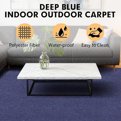 Marine Carpet,6 FT x 23 FT Deep Blue Indoor Outdoor Carpet 0.2" Thick Boat Carpet with Water-Proof TPE Backing, Non-Slide Outdoor Marine Carpet Roll for Home, Patio, Porch, Deck